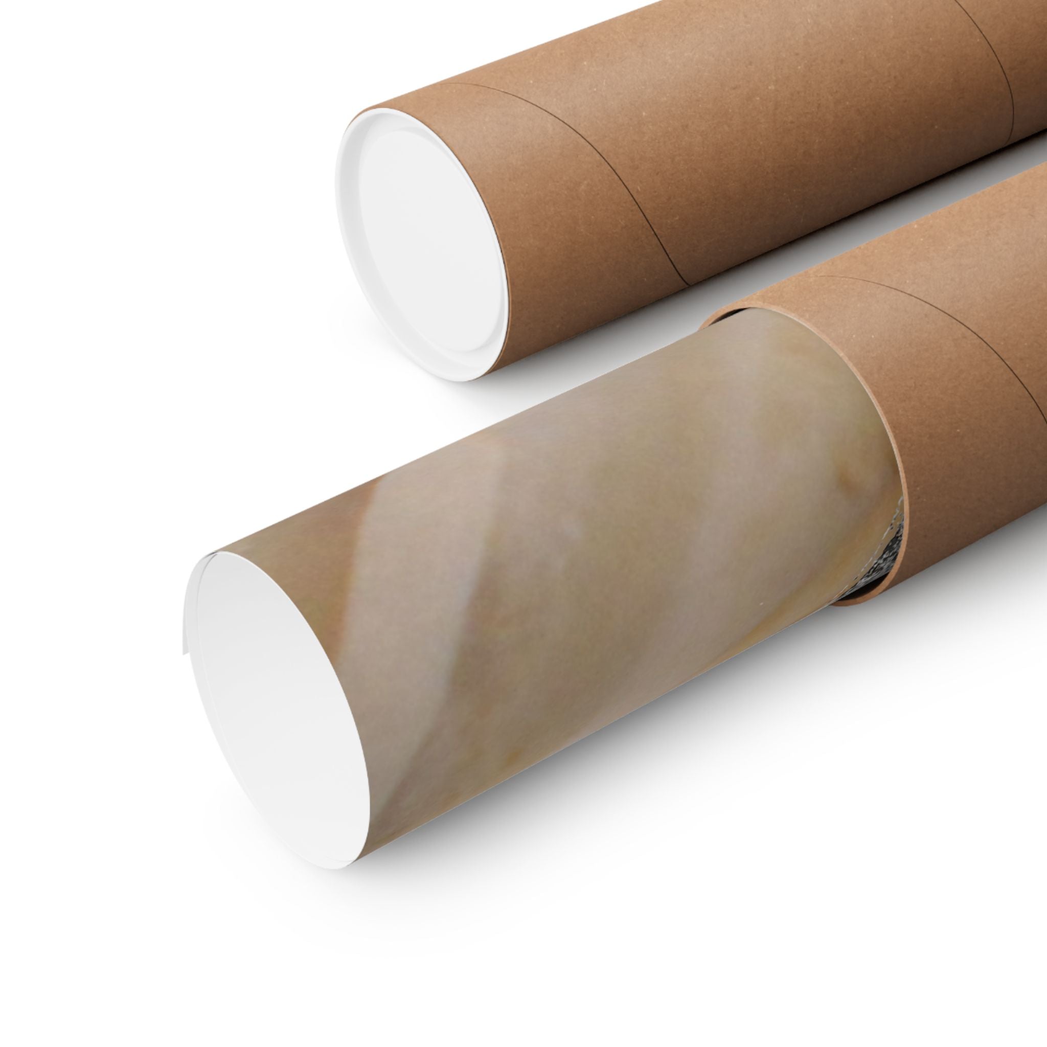 Abstracte zeshoekige uitgesneden matte horizontale poster — Neutrale beige textuur muurdecoratie 