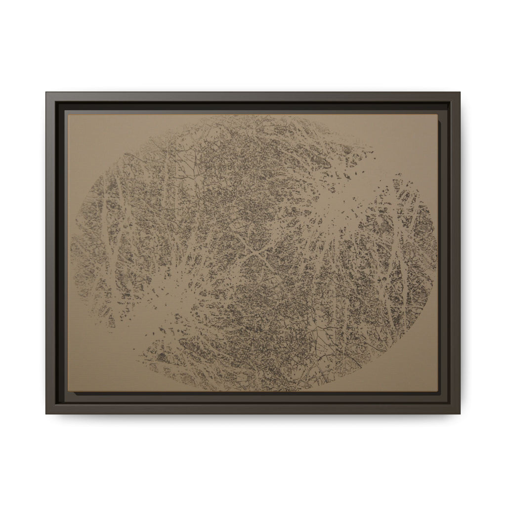 Framed Matte Canvas Print, no 11 — Twin Tree Wood-Carving Reproduction (Taupe & Arrowtown)