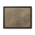 Framed Matte Canvas Print, no 11 — Twin Tree Wood-Carving Reproduction (Taupe & Arrowtown)
