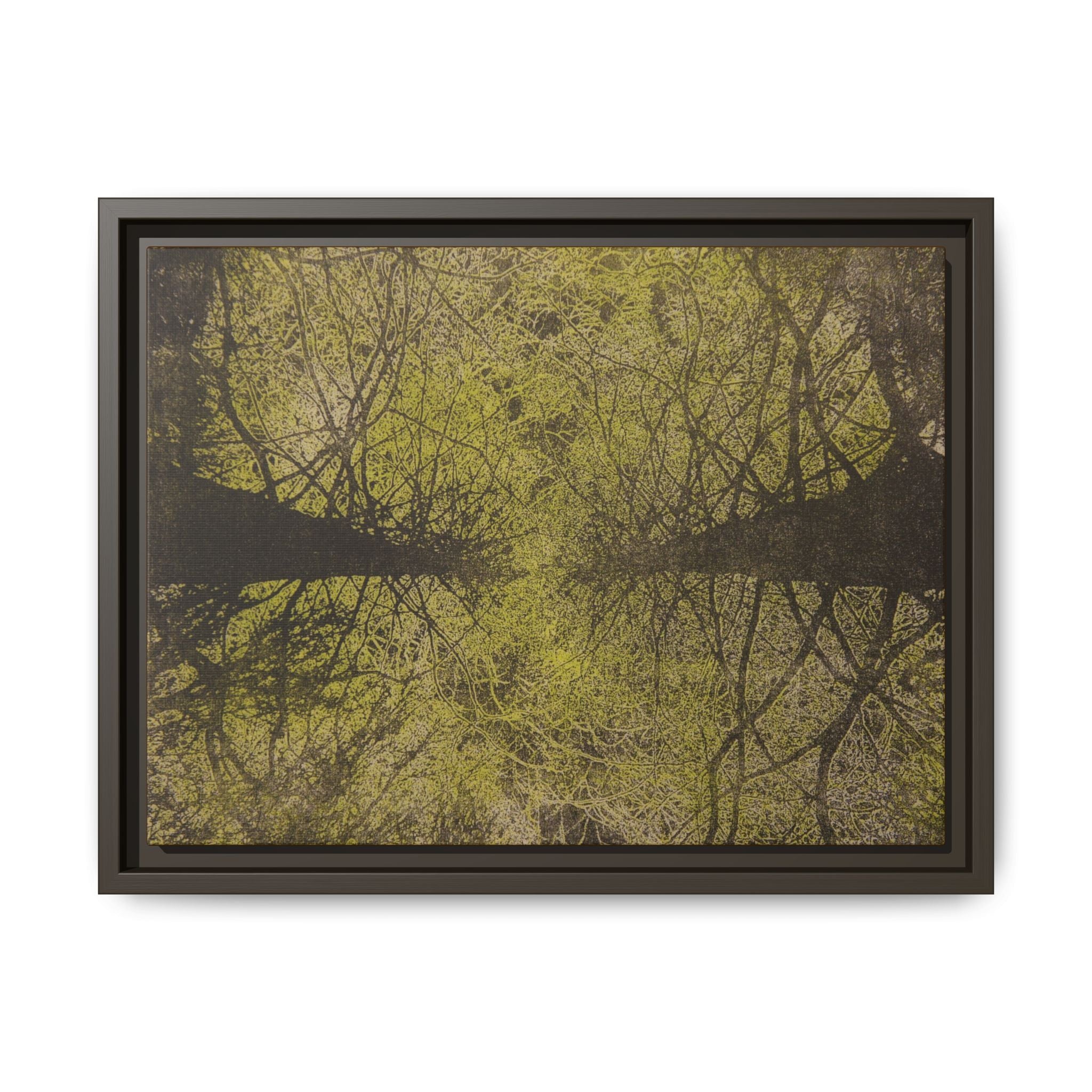 Framed Matte Canvas Wall Art — Golden Forest Canopy - no 31