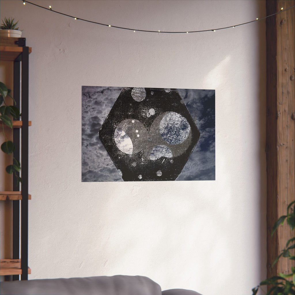 Abstract Celestial Hex Matte Poster — Moody Space Wall Art