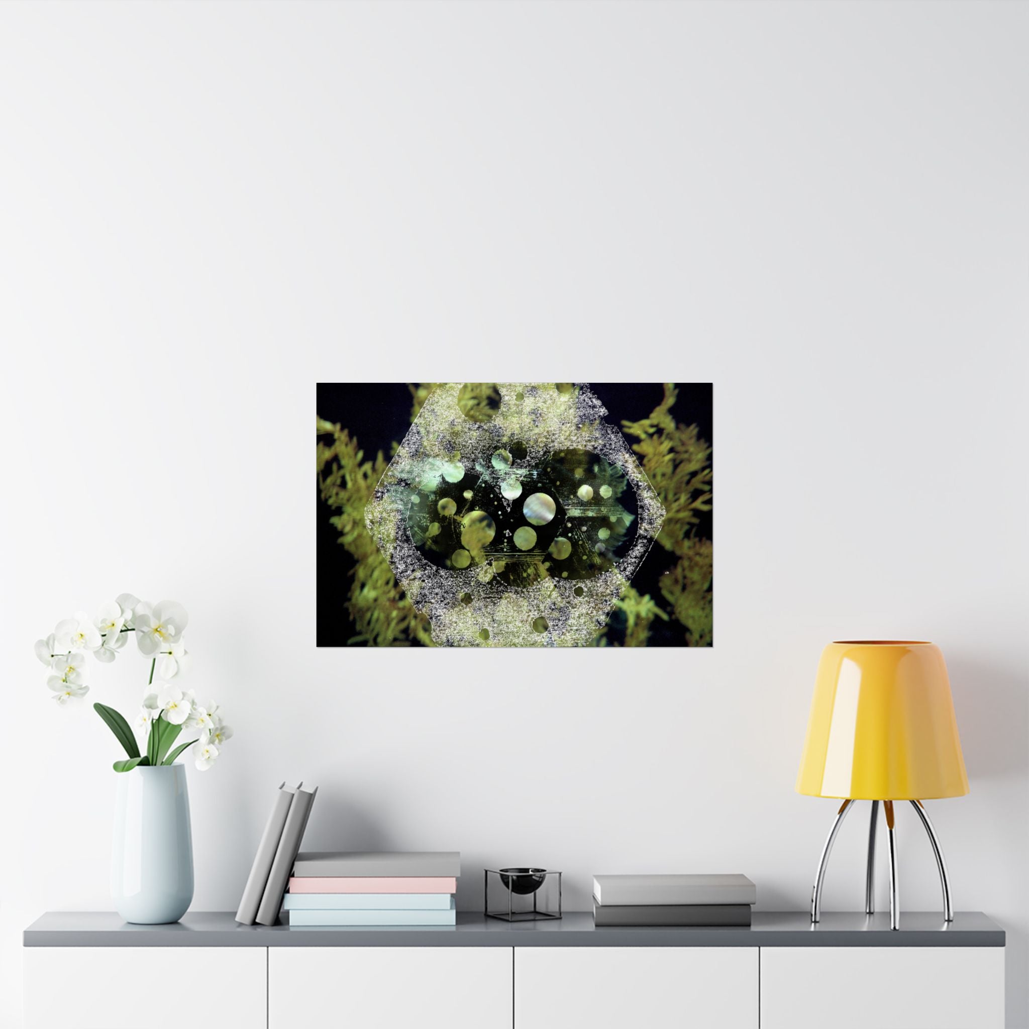 Abstract Green Bubbles Matte Poster — Horizontal Nature-Inspired Wall Art