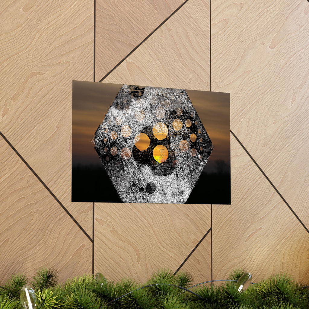 Abstract Hexagon Sunset Matte Horizontal Poster
