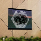 Abstract Celestial Hexagon Matte Poster — Moody Night Sky Art Print