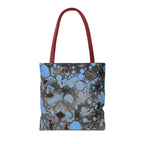 Abstract Blue Splatter Tote Bag - Artistic All-Over Print