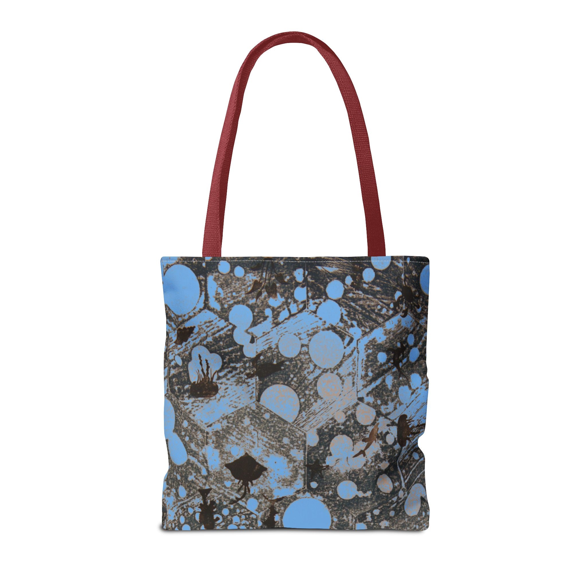 Abstract Blue Splatter Tote Bag - Artistic All-Over Print