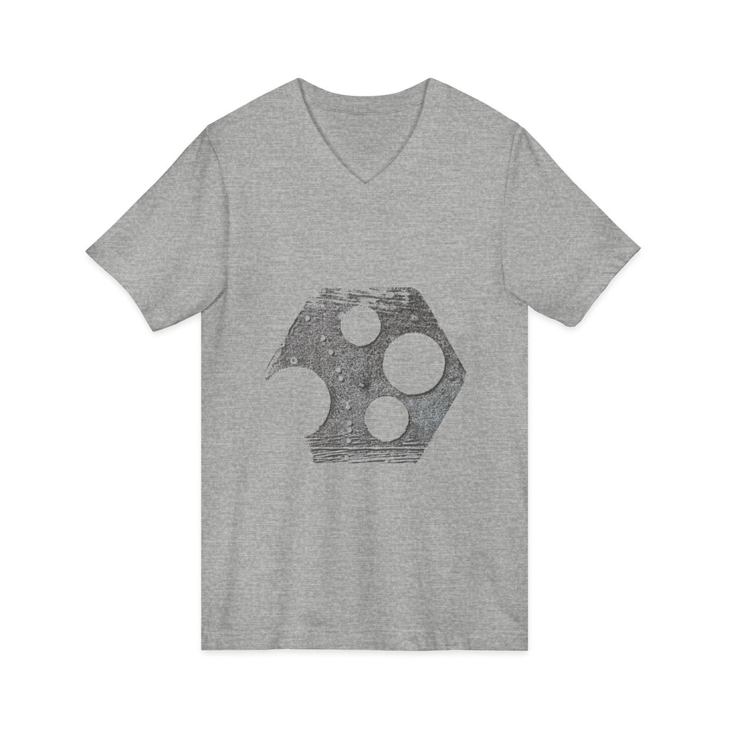 Hex Moon Graphic Tee Design Hex01 — Distressed Space Cheese Vintage Astronomy V-Neck T-Shirt
