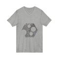 Hex Moon Graphic Tee Design Hex01 — Distressed Space Cheese Vintage Astronomy V-Neck T-Shirt