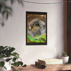 Abstract Hexagon Stone Matte Poster — Botanical Texture Wall Art
