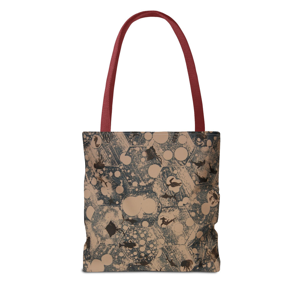 Abstract Marble Pattern Tote Bag — Neutral Honeycomb Bubble Design