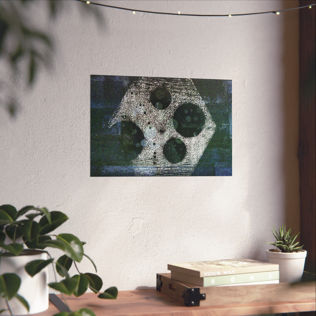 Abstract Geometric Art Poster — Matte Horizontal Midcentury-Inspired Print