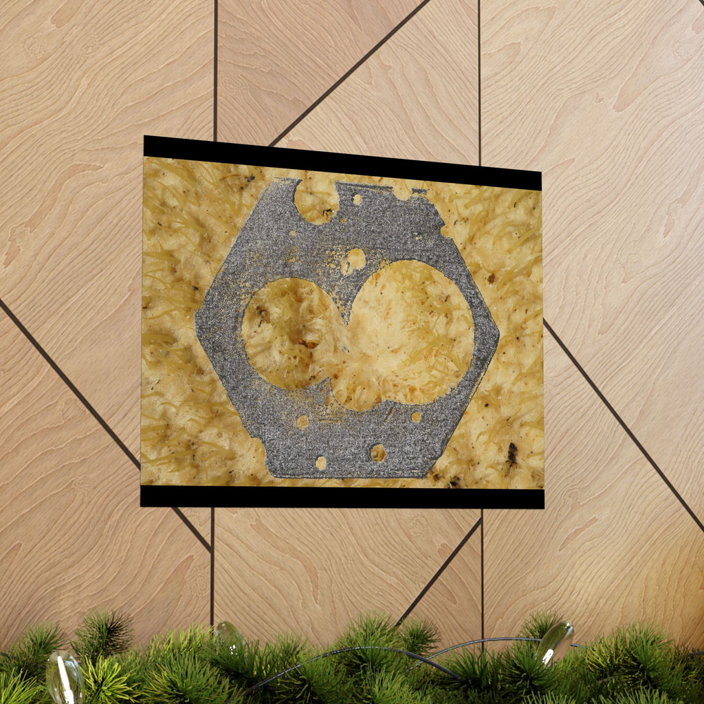 Zeskantmoer Macro Poster | Industriële textuur Matte Horizontale Poster 