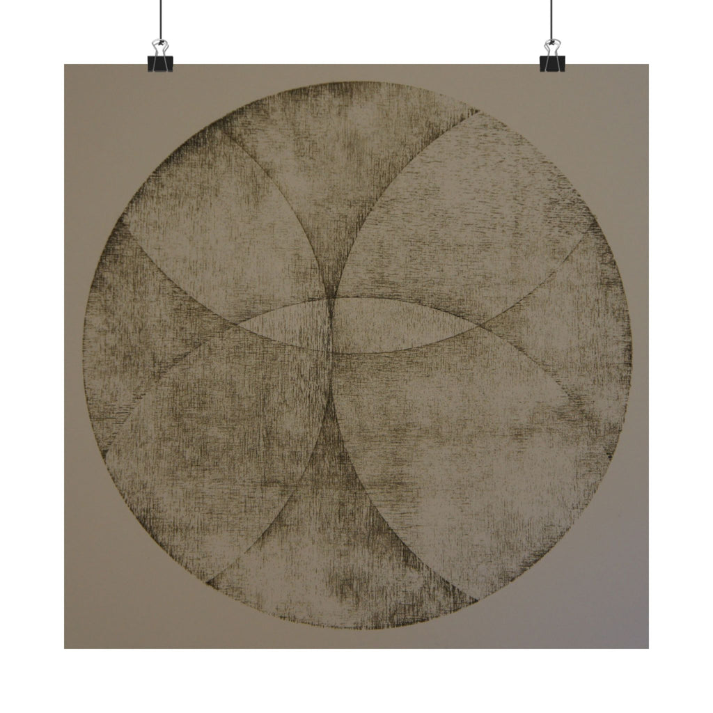 Abstract Earth Tone Circle Art Poster — Minimalist Geometric Wall Print