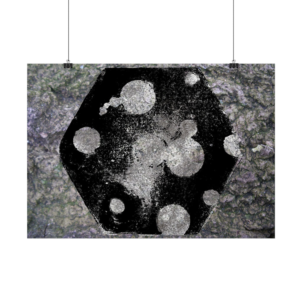 Abstracte melkwegposter — Zwart-zilveren kosmische kunst (horizontaal) 