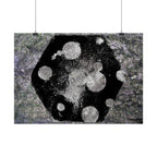 Abstracte melkwegposter — Zwart-zilveren kosmische kunst (horizontaal) 