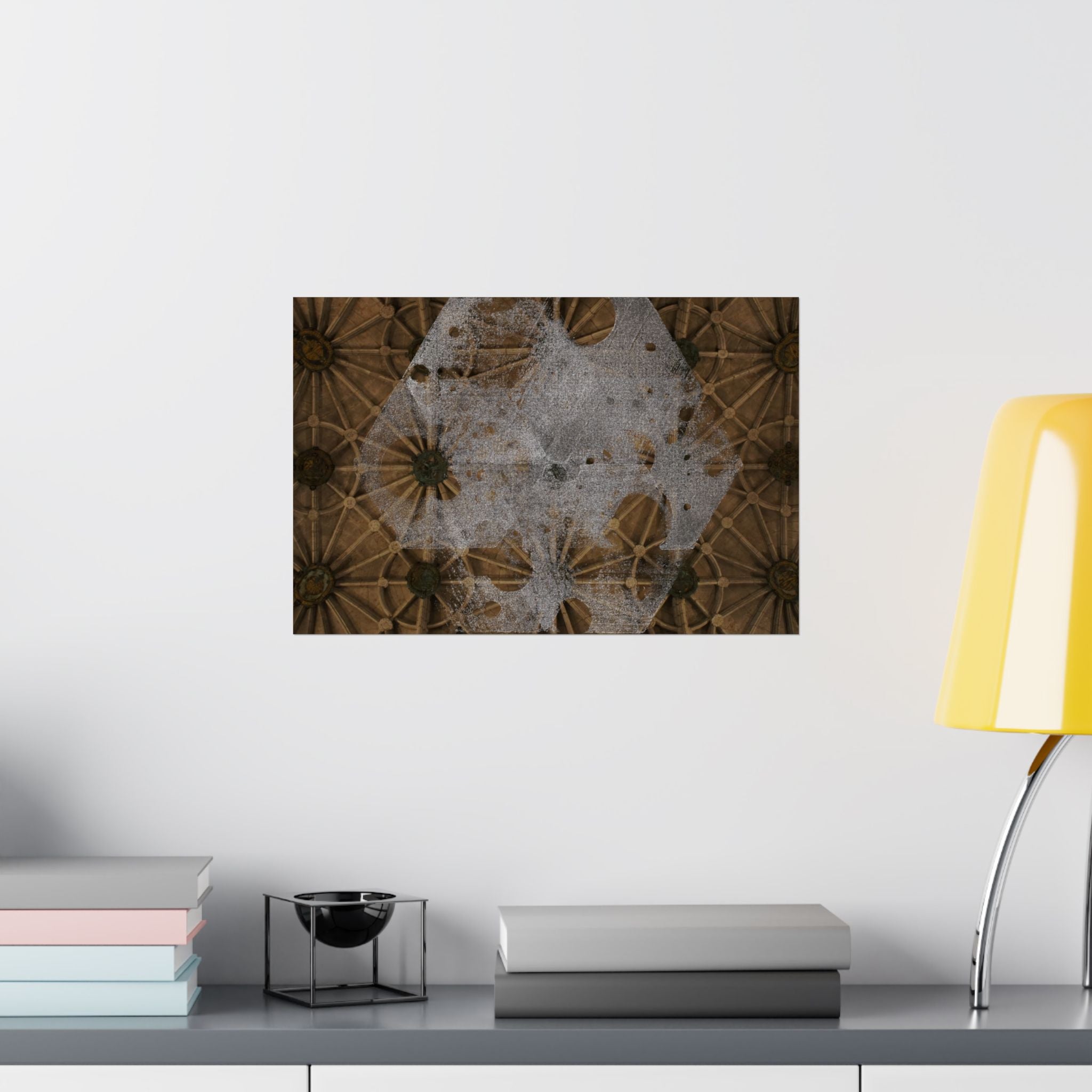 Matte horizontale poster — Kunstprint van een gotisch plafond 