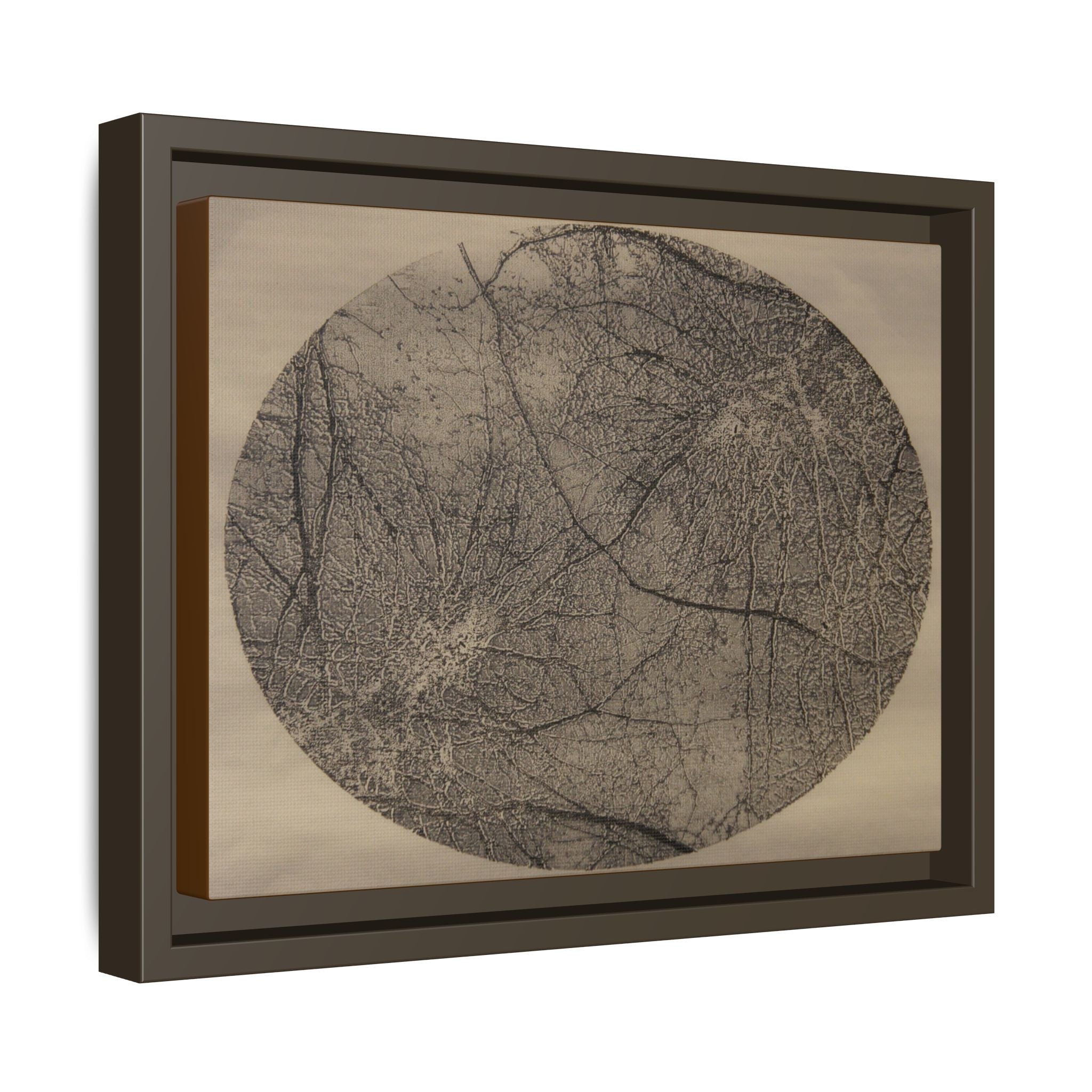 Framed Matte Canvas Art, no 13 — Twin Tree Wood-Carving Reproduction (Black & Dark Neutral Green)