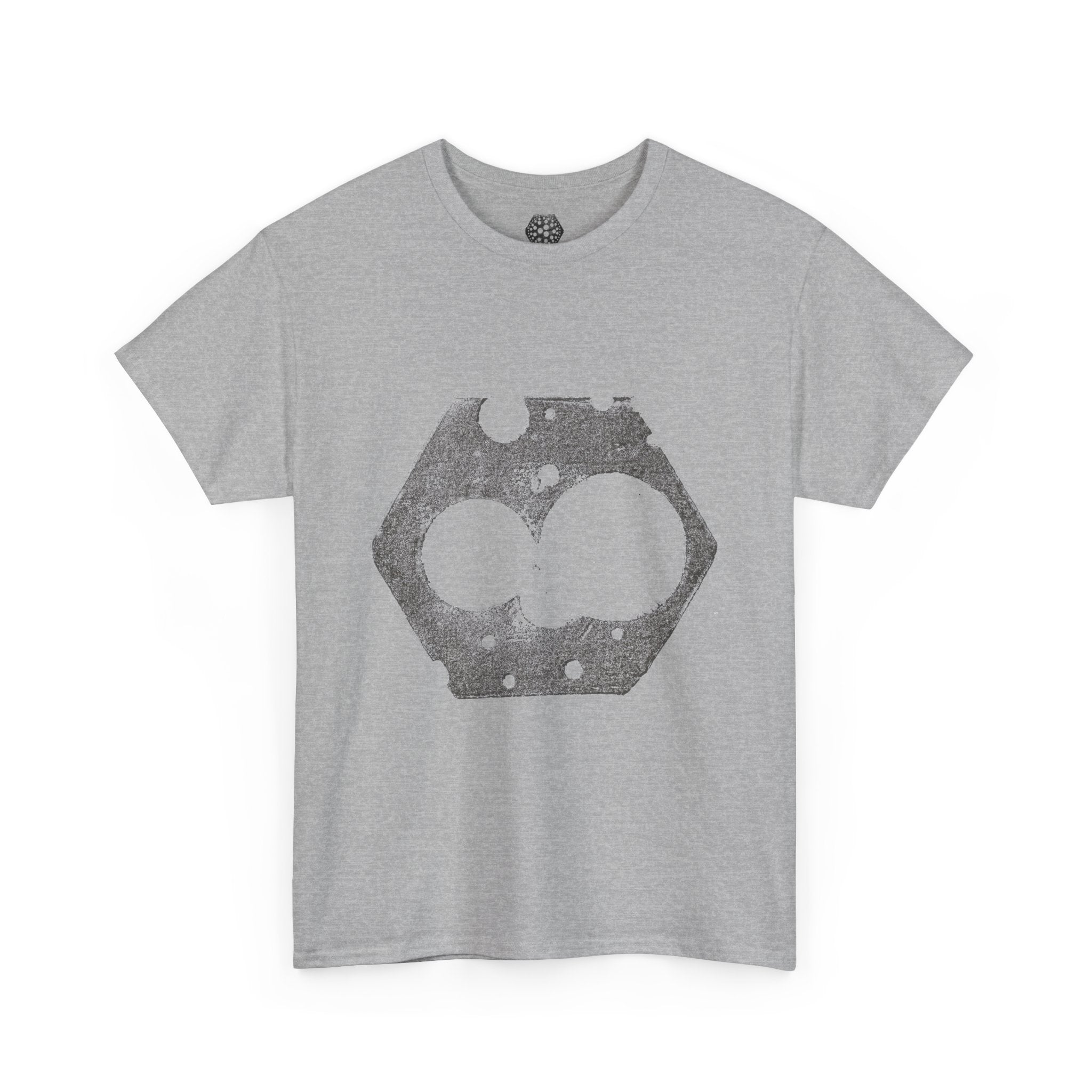 Hexagon Circles Graphic Tee — Digital Manual Print Art
