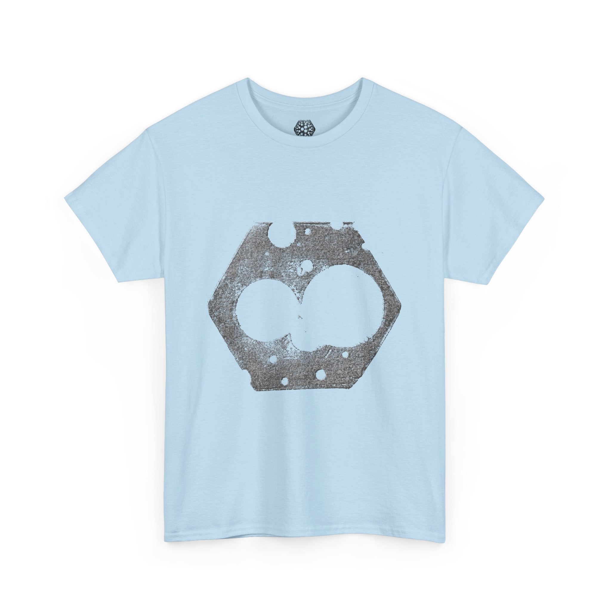 Hexagon Circles Graphic Tee — Digital Manual Print Art