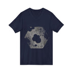 Hex Moon Graphic Tee Design Hex07 — Distressed Space Cheese Vintage Astronomy V-Neck T-Shirt