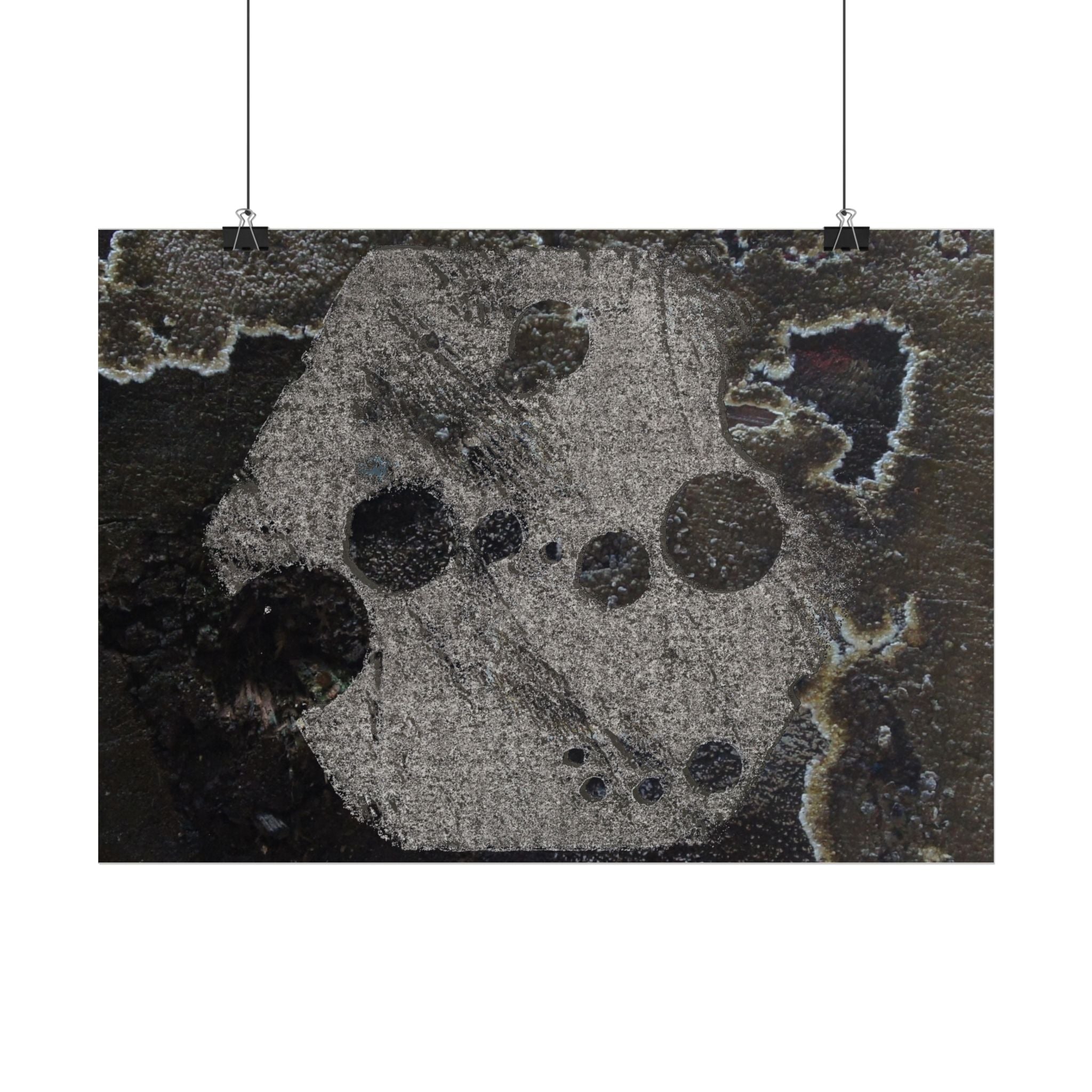 Abstracte grunge poster — Donkere, gestructureerde horizontale muurdecoratie 