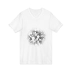 Hex Moon Graphic V-Neck Tee Design Hex25 — Distressed Space Cheese Vintage Astronomy V-Neck T-Shirt