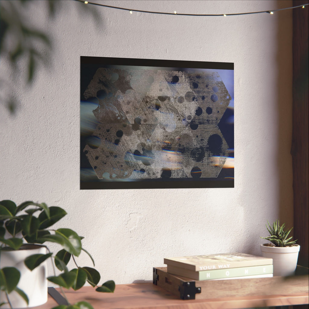 Abstracte zeshoekige matte poster — Moderne geometrische kunstprint 