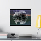 Abstract Hexagon Matte Poster — Grainy Nightscape Wall Art