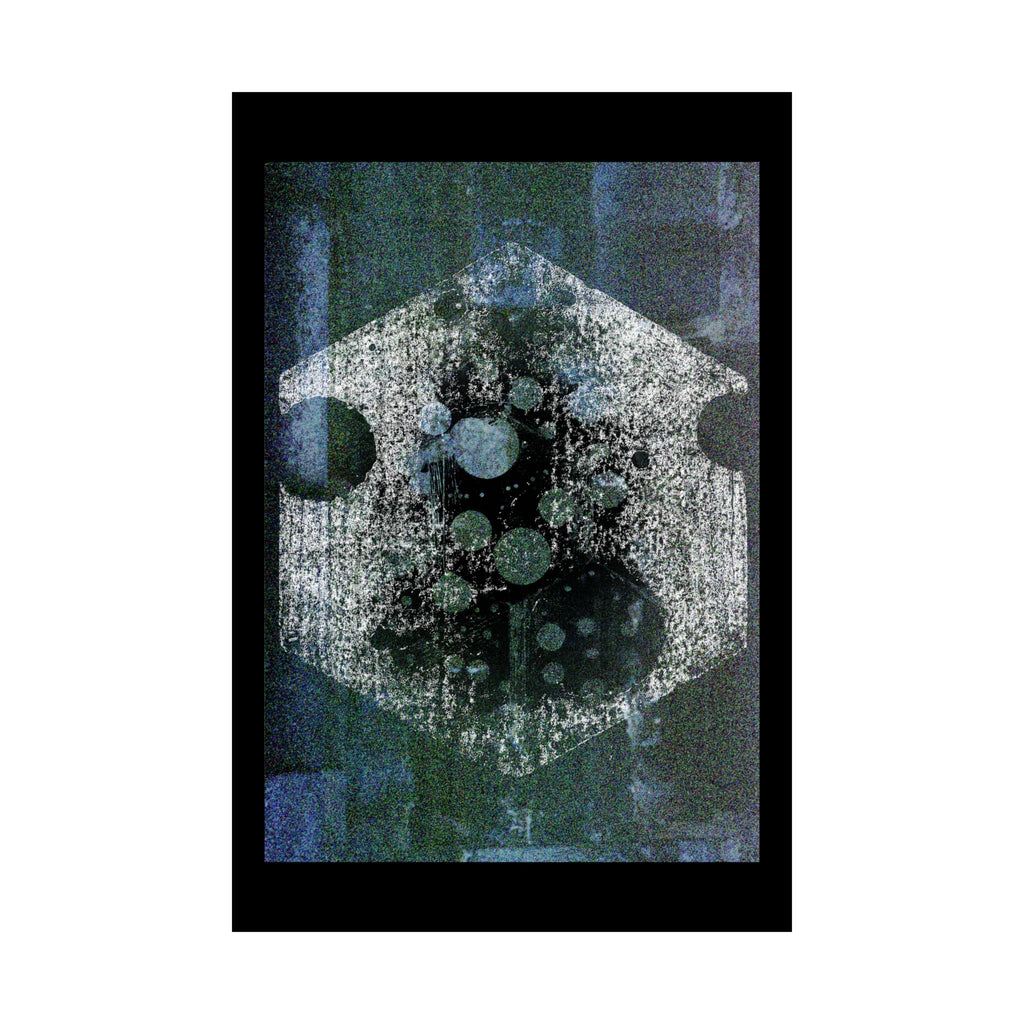 Abstract Hexagon Moon Art Poster — Matte Vertical Wall Print