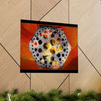 Abstract Hexagon Floral Matte Poster — Bold Orange Modern Wall Art