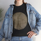 Celestial Moon Phase Tee — Earthy Vintage Circle Graphic T-Shirt