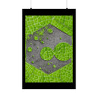 Hexagon Leaf Texture Matte Poster | Green Botanical Wall Art