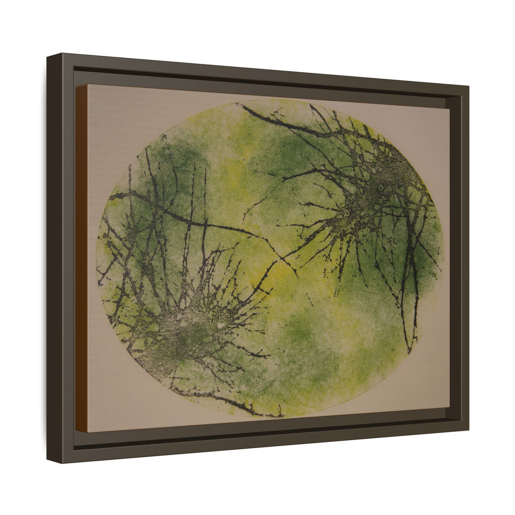 Framed Matte Canvas Art, no 48 — Twin Tree Wood-Carving Reproduction (Bistre, Camouflage Brown & Donkey Brown)