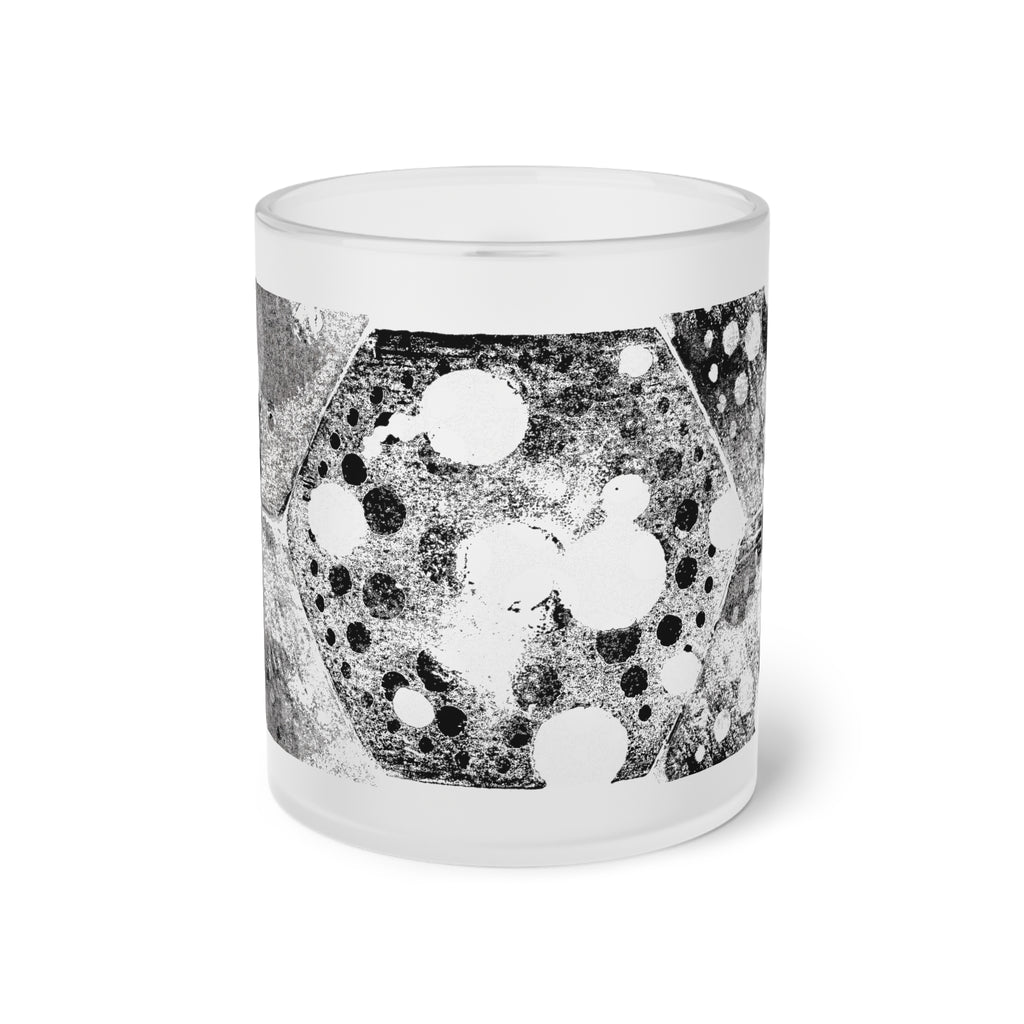 Matglazen mok — Monochroom abstract bubbelkunstglas