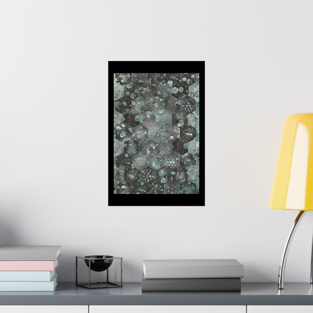 Abstract Geometric Hex Pattern Matte Poster