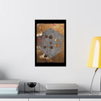 Industrial Rust Texture Matte Poster — Hex Metal Plate Wall Art