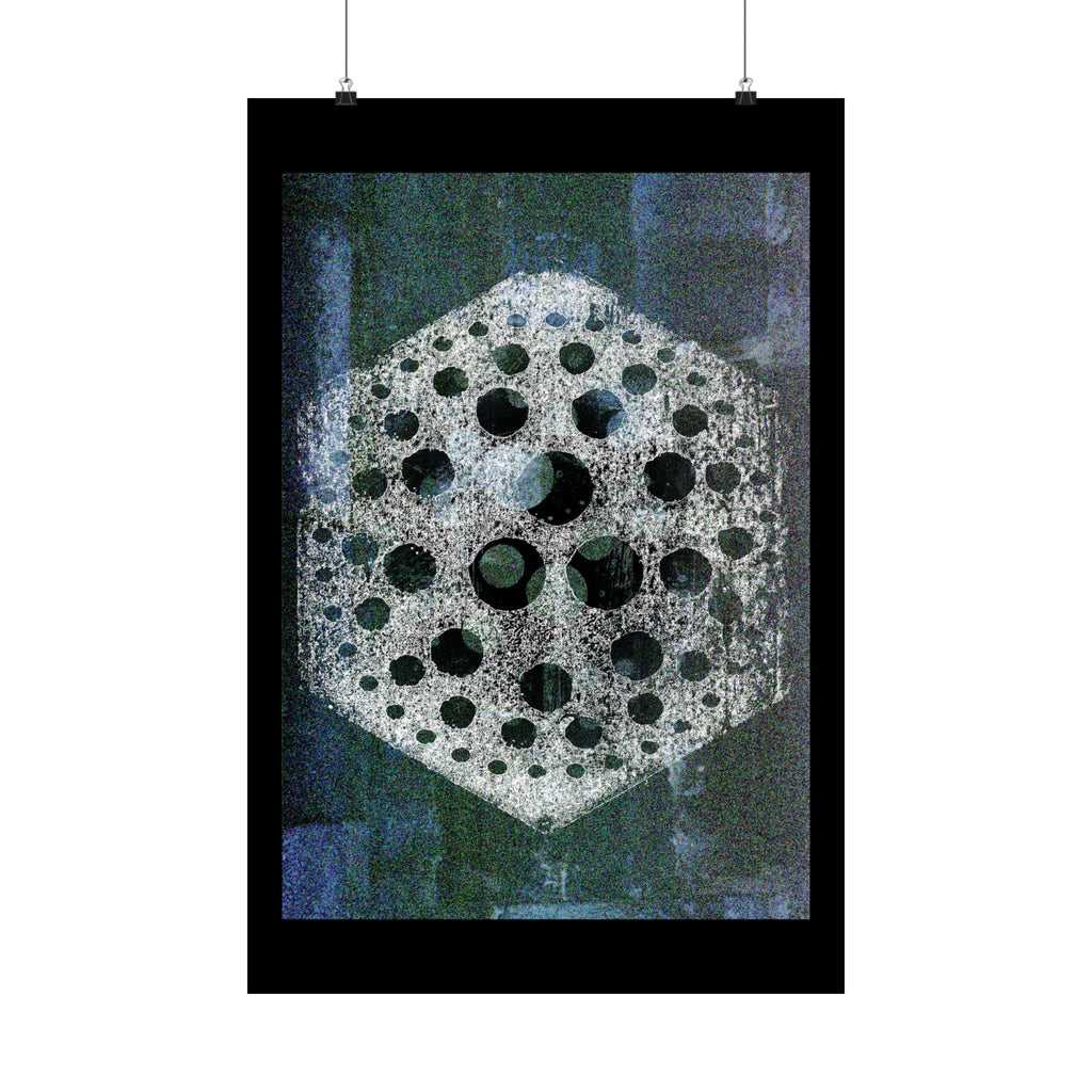 Matte poster — Geometrische zeshoekige maan kunstprint 