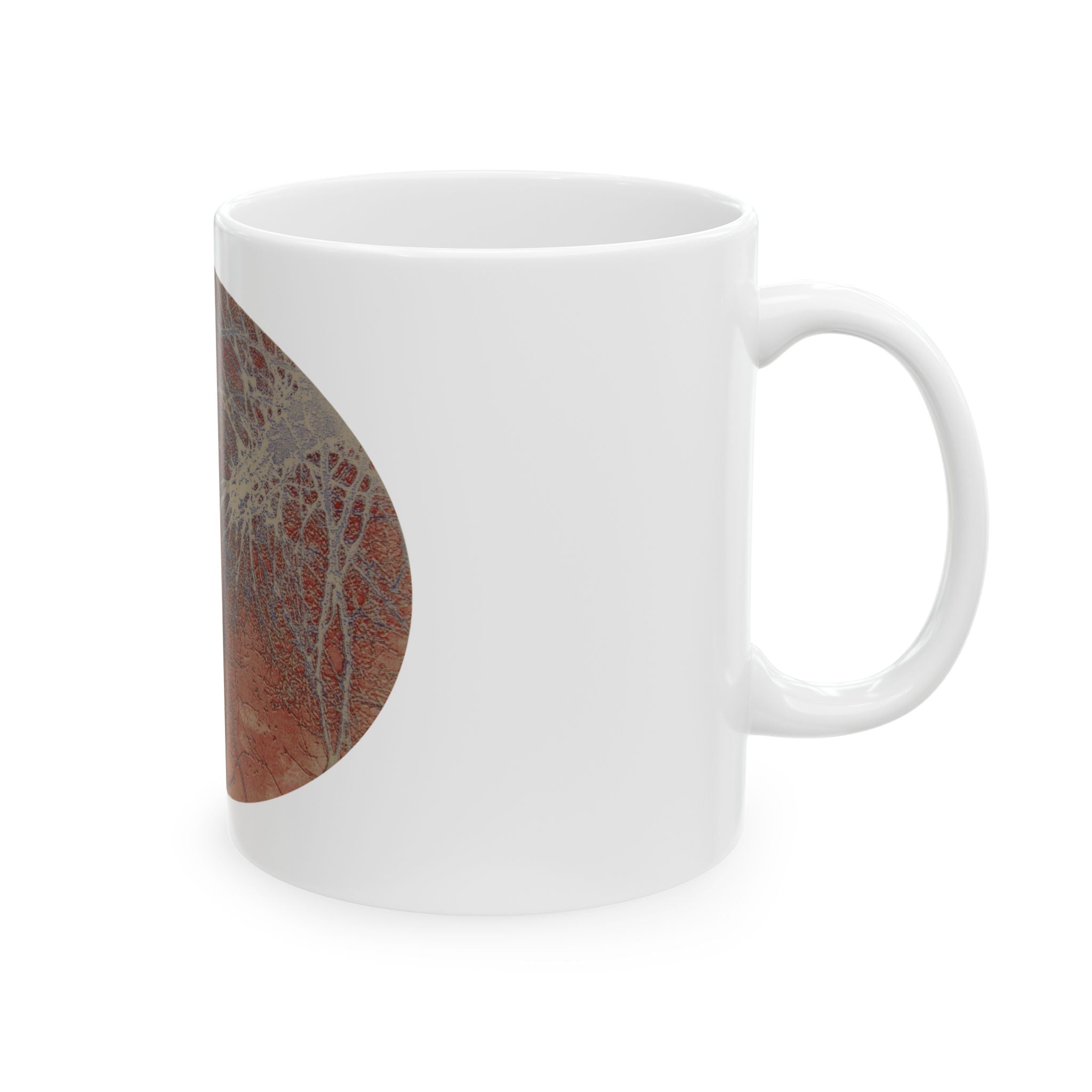 Abstracte keramische mok met roesttextuur — Aardse boho koffiekop - nr. 49 