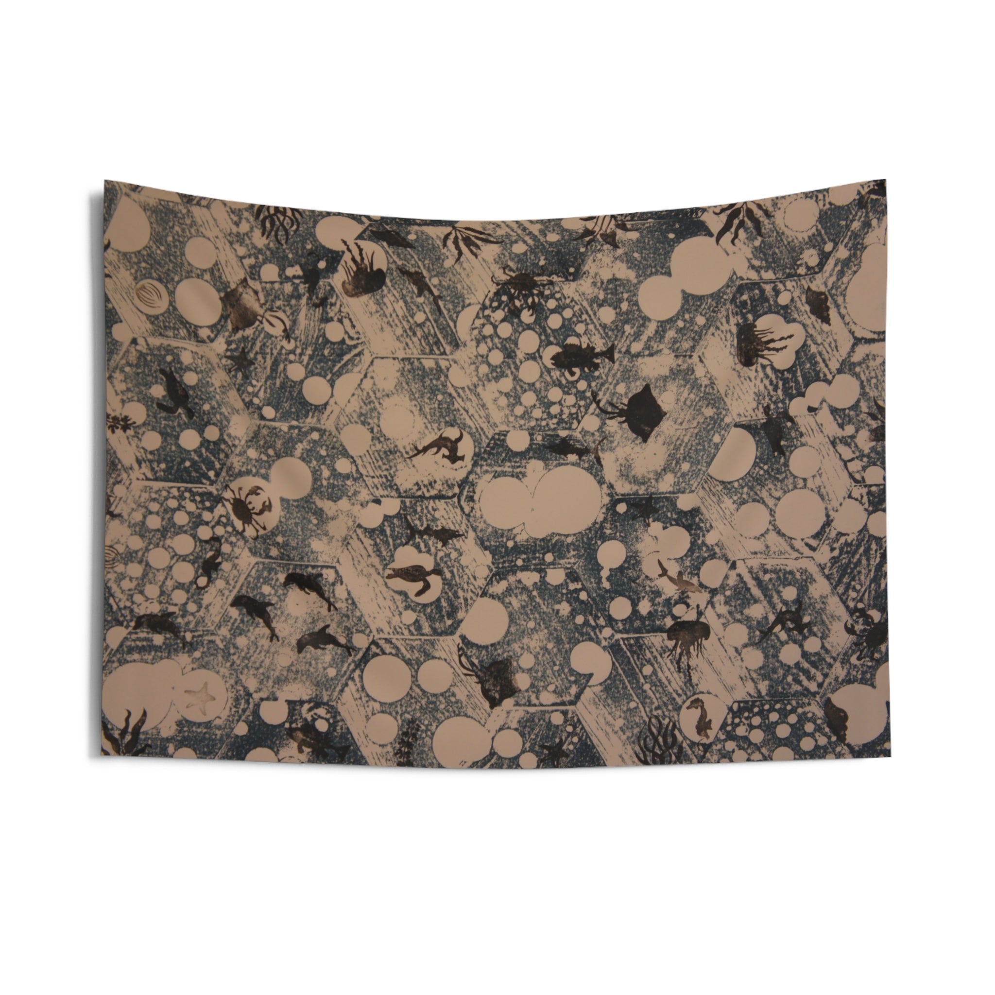 Abstract Marble Galaxy Tapestry — Organic Bubble Pattern Wall Hanging