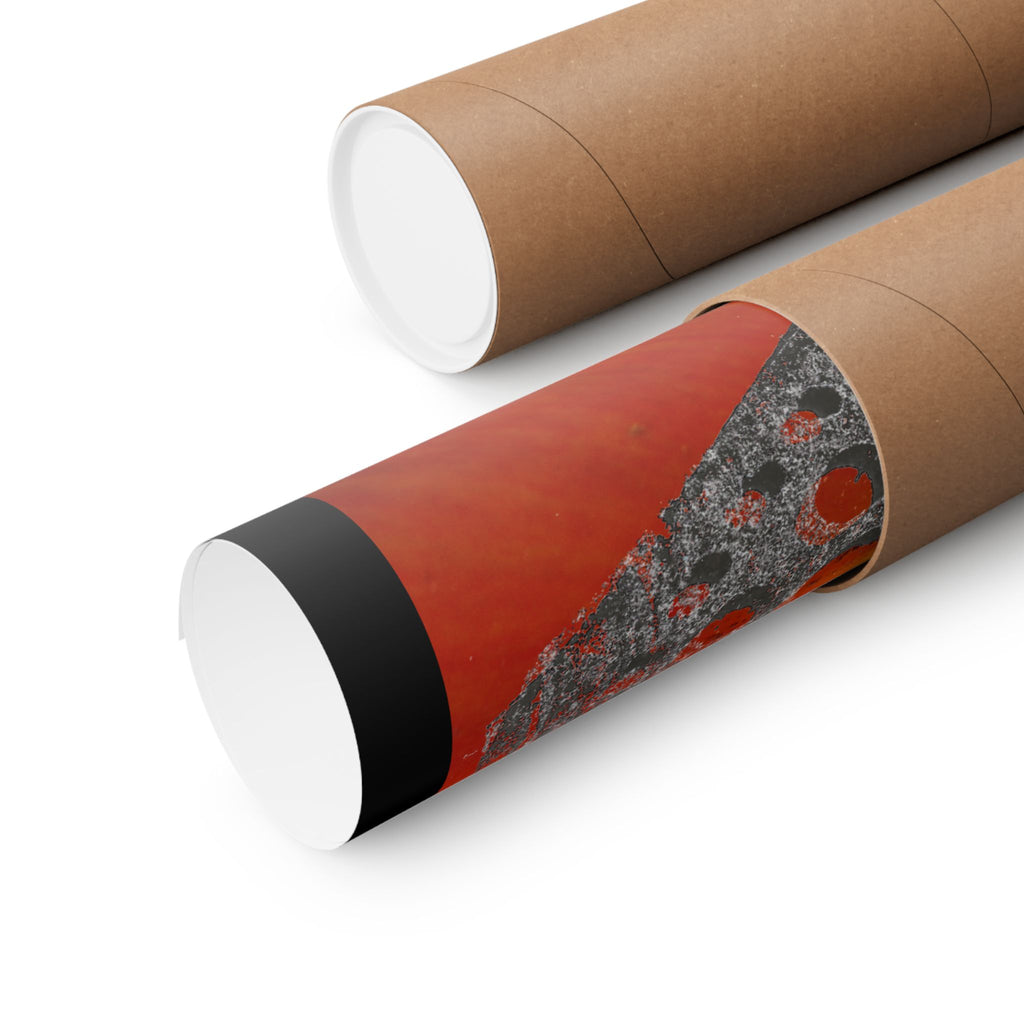 Hexagon Metal Pattern on Orange Petal Matte Poster