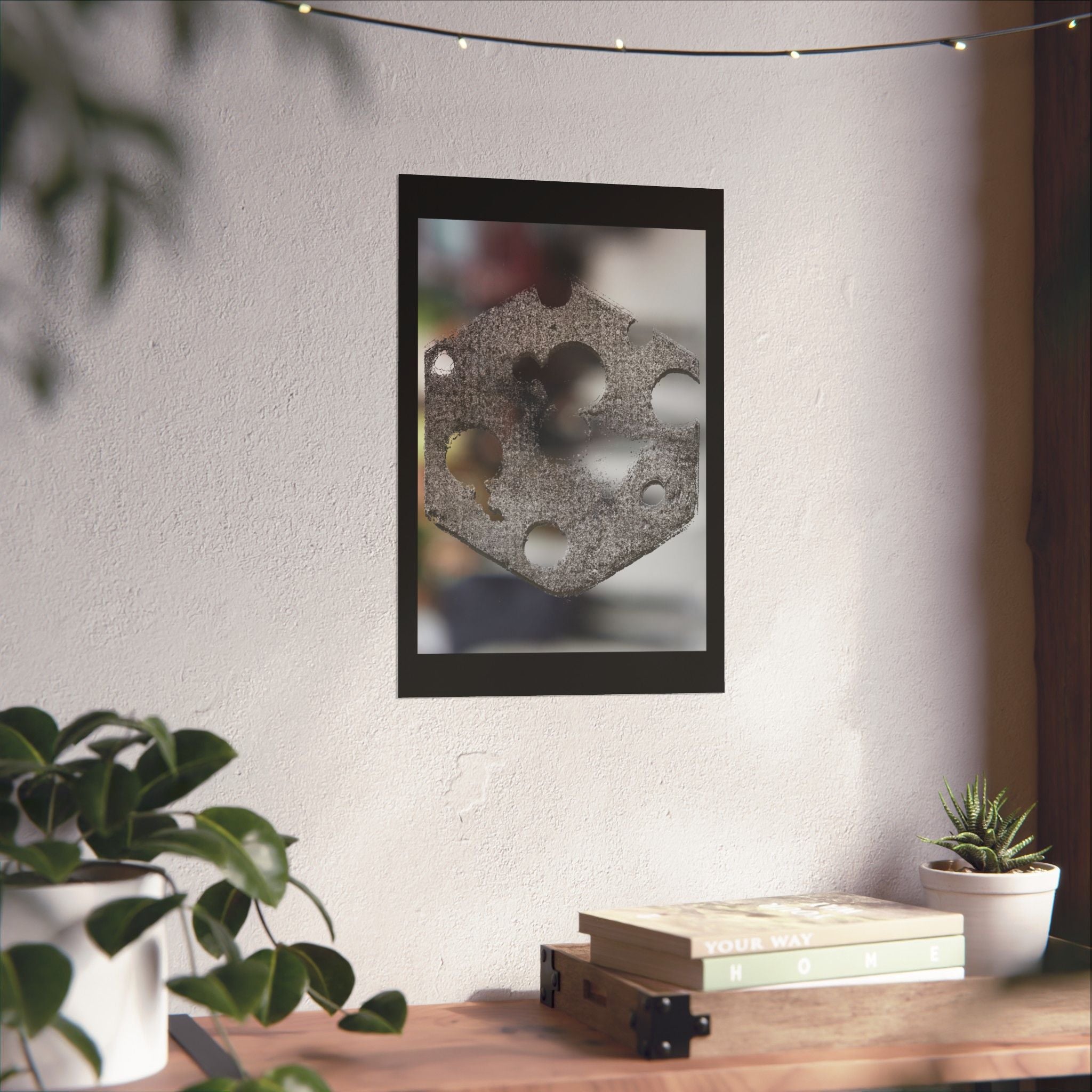 Abstract Hexagon Texture Matte Poster — Modern Geometric Wall Art