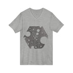 Hex Moon Graphic Tee Design Hex09 — Distressed Space Cheese Vintage Astronomy V-Neck T-Shirt