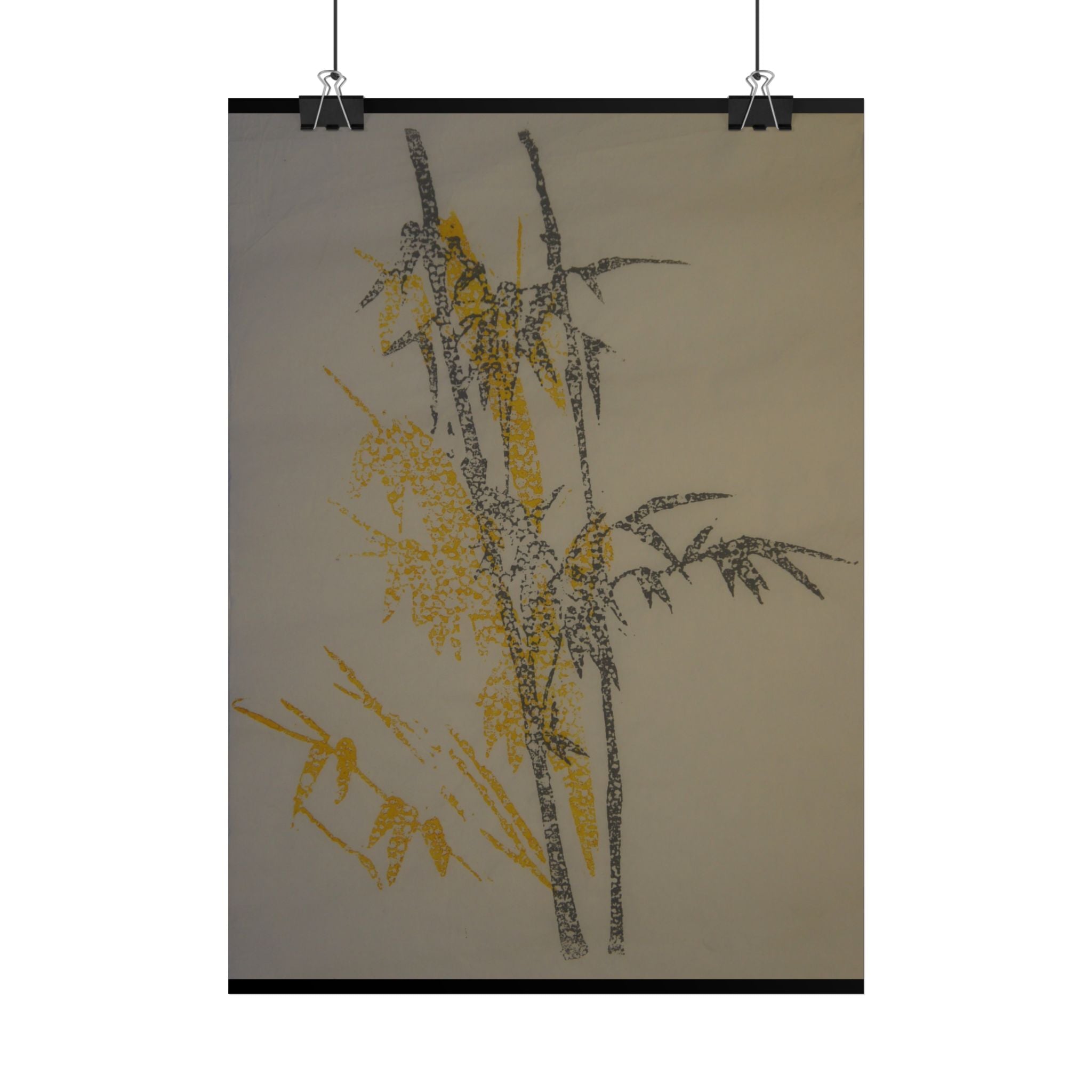 Bamboe silhouet poster — Minimalistische botanische muurdecoratie 