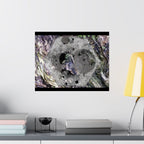 Abstract Cosmic Marble Matte Horizontal Poster — Surreal Lunar Texture Wall Art