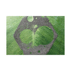 Groene abstracte cirkelkunst, matte horizontale poster | Moderne geometrische wanddecoratie 
