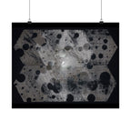 Abstract Hexagon Dots Matte Poster — Monochrome Industrial Wall Art