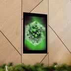 Abstract Green Hexagon Poster — Matte Vertical Wall Art