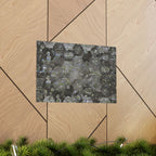 Abstracte zeshoekige poster met bubbelstructuur en matte afwerking — Geometrische wanddecoratie 