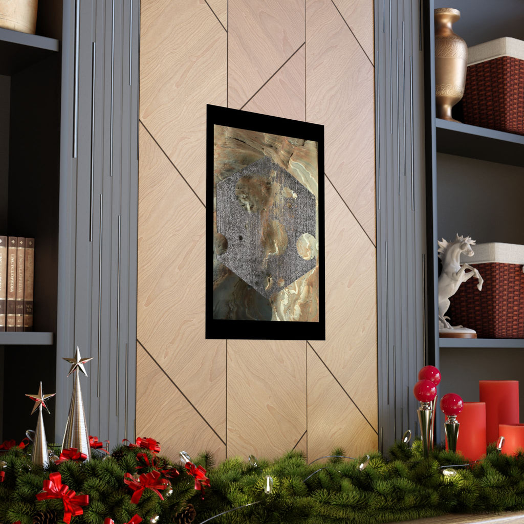 Abstract Earthtone Hexagon Poster Matte Vertical Poster | Geometric Wall Art