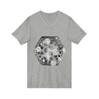 Hex Moon Graphic V-Neck Tee Design Hex17 — Distressed Space Cheese Vintage Astronomy V-Neck T-Shirt
